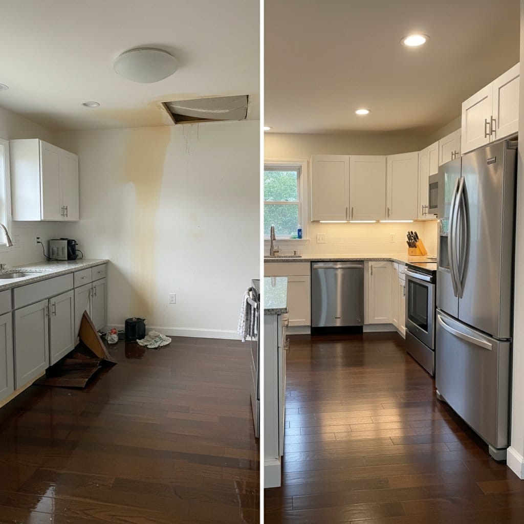 Sewage Backup Cleanup restoration — home kitchen of two-story residence in Ho-Ho-Kus, NJ