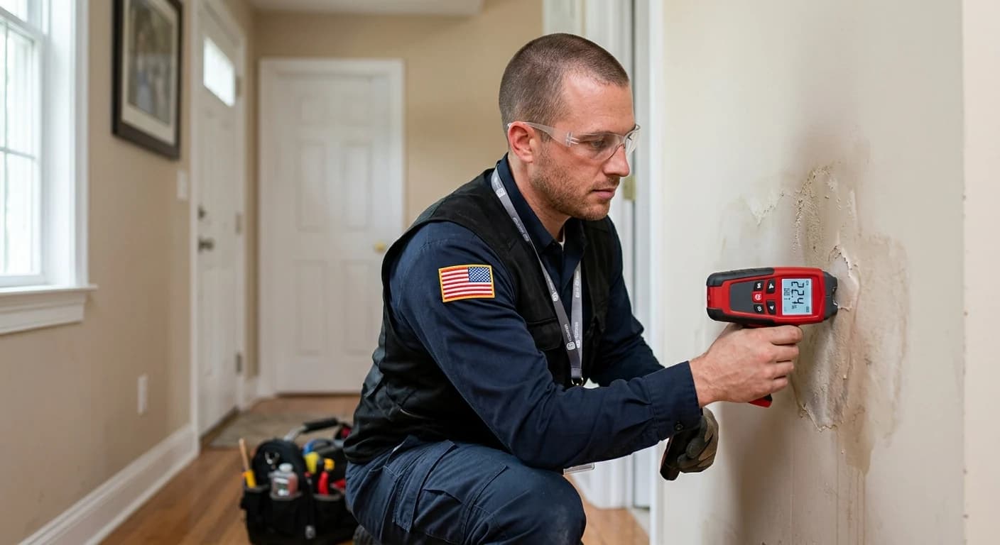 Professional water damage restoration work - What are the visible signs of water damage?